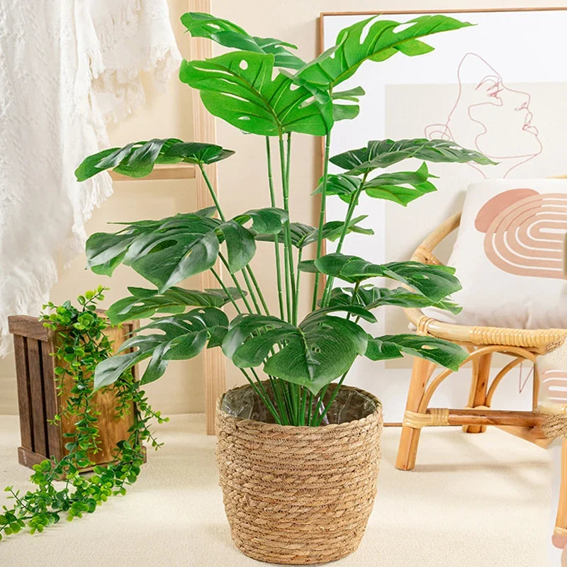 Artificial plants monstera palm turtle leaves for decoration - view 2