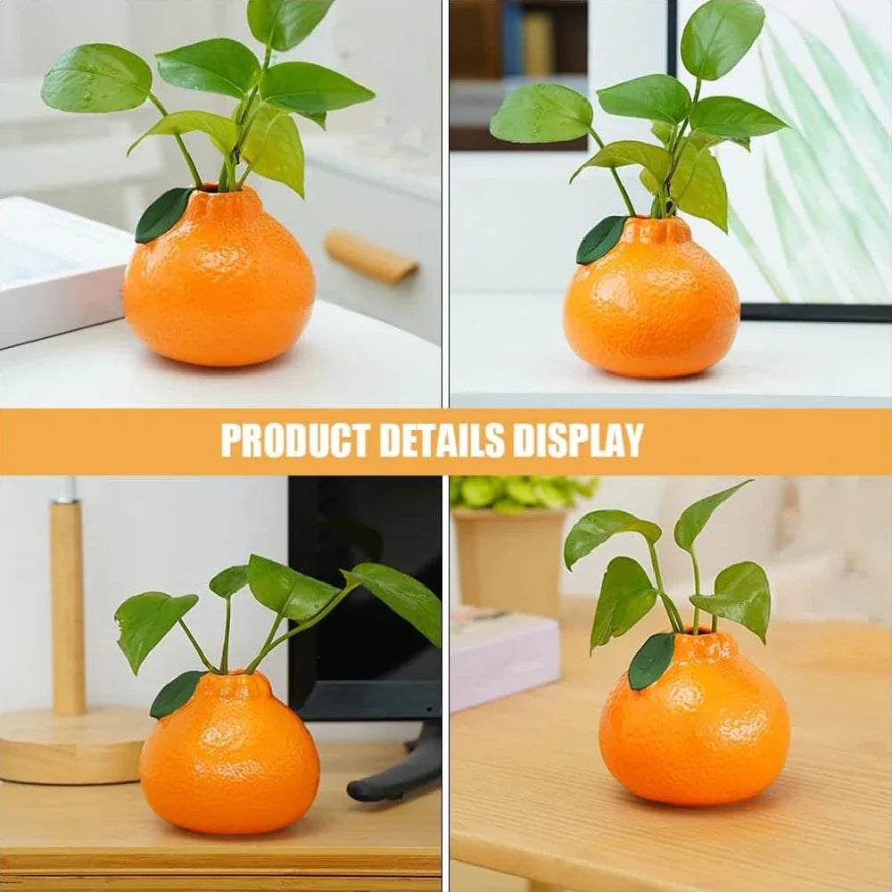 Ceramic Vase, Orange Vase for Home decor,Decorative Vase Fruit Shape Vase Tabletop Decorative Vase Table Centerpieces Decoratio - view 4