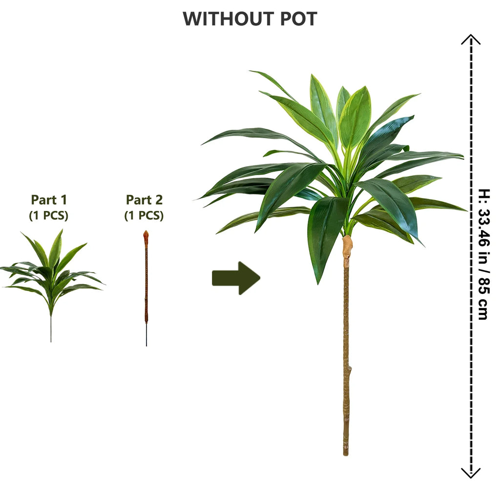 3 artificial plants dracaena for a realistic decoration - ZB-684-85