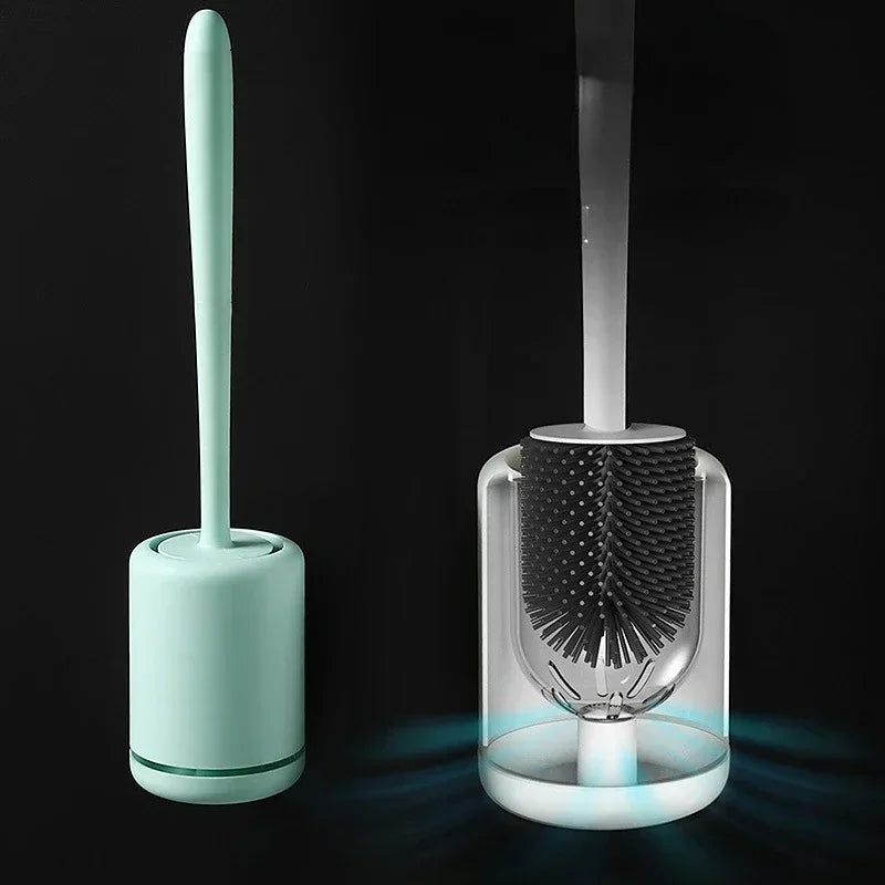 Silicone suspended toilet brush with long handle and fast support - view 6