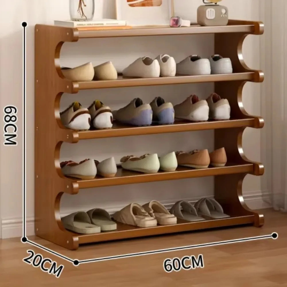 Single and small inner shoe shelf - Brown 5 Layers 60CM