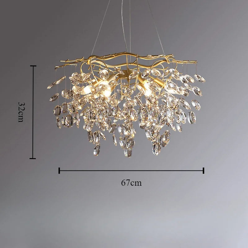 Luxury crystal chandelier for refined lighting - Golden 8 Bulbes 1