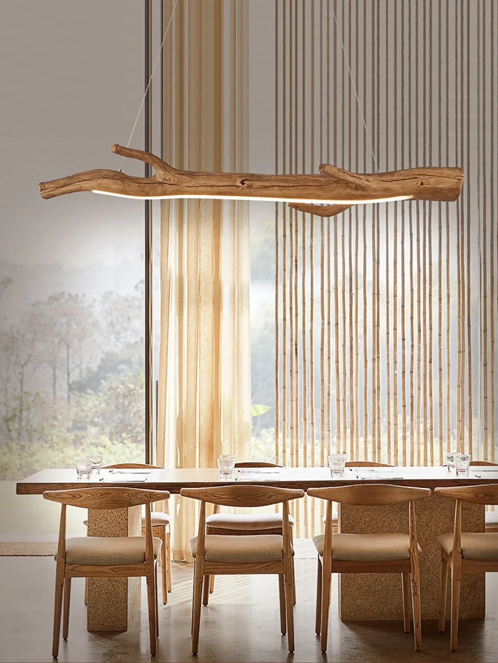 Retro resin tree branch during light, tea room, restaurant, coffee shop, LED during light, interior decoration lighting - view 3