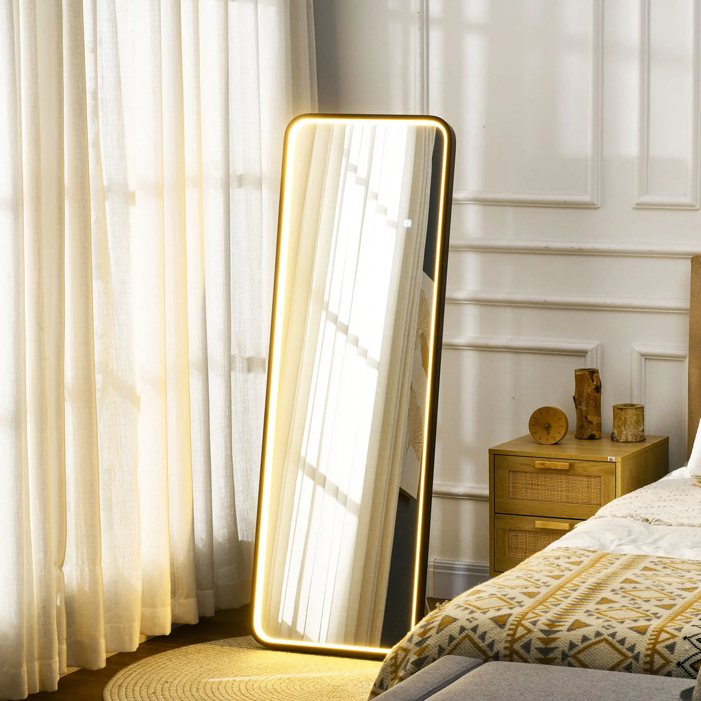 HOMCOM full body mirror with LED lights 151,5x50 cm memory function - view 2