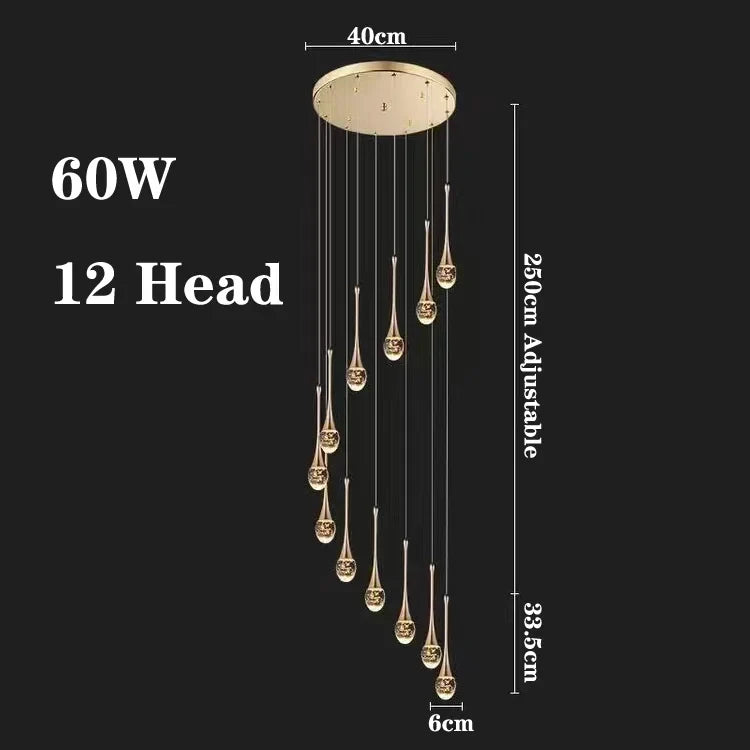 Luxury crystal bubble chandelier for modern decoration - 12 Heads / 6000K Cold White