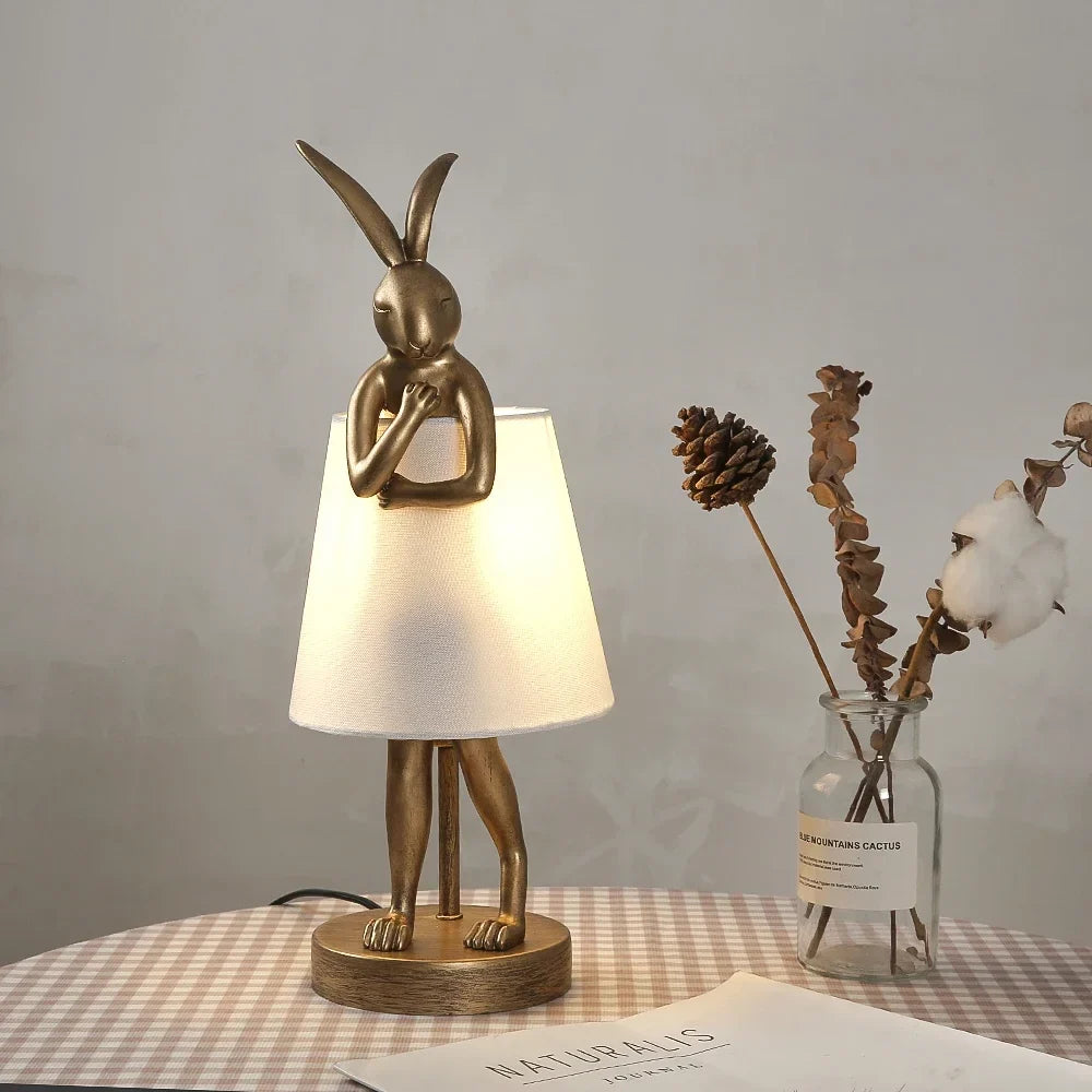 Rabbit desk lamp in retro design resin for interior decoration - view 6