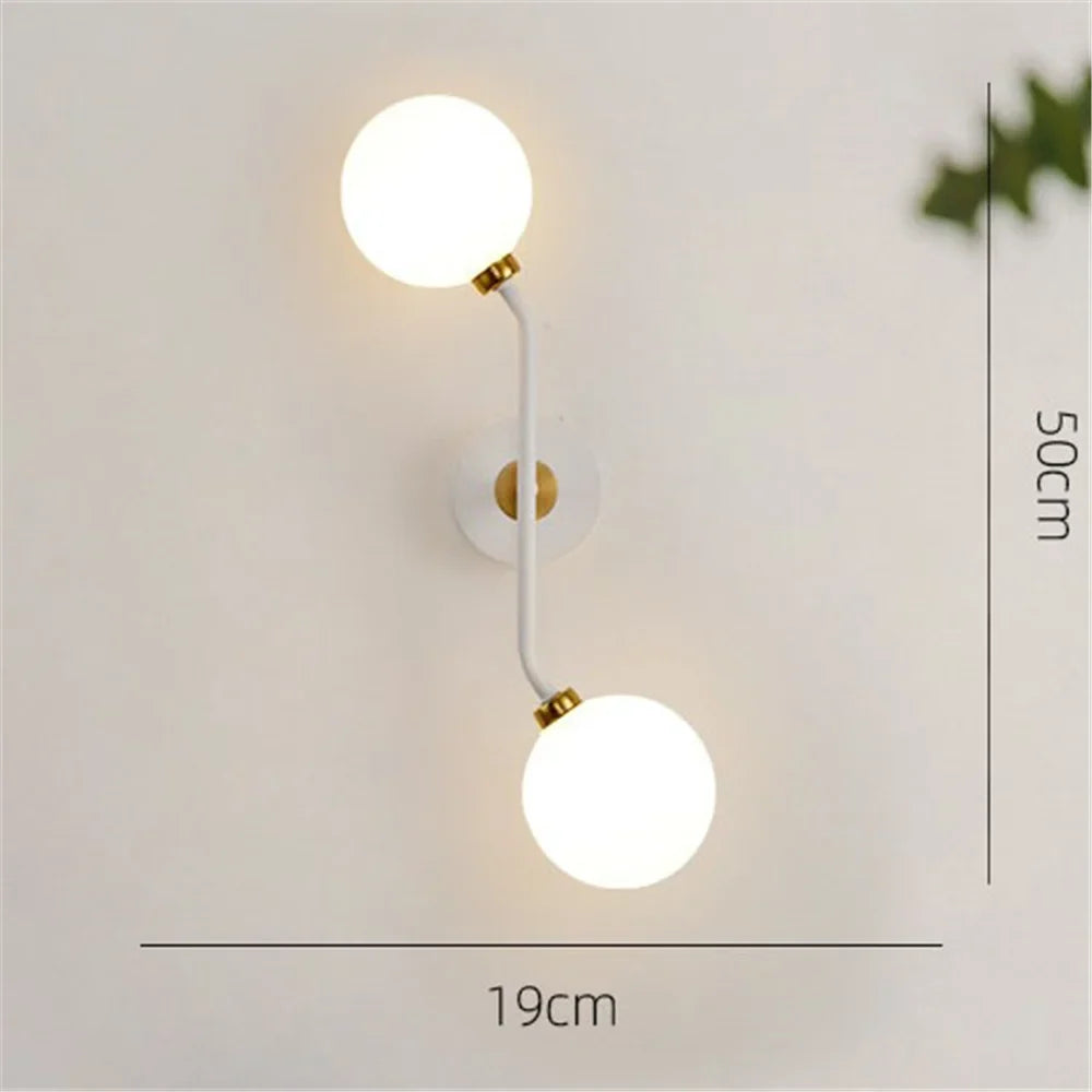 Wall sconce in metal and glass modern Nordic style - B1
