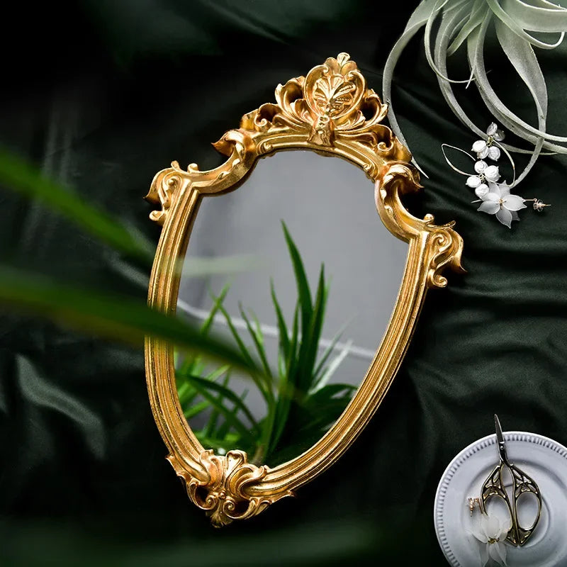 Vintage mirror gold wall decoration retro wedding gift - view 3
