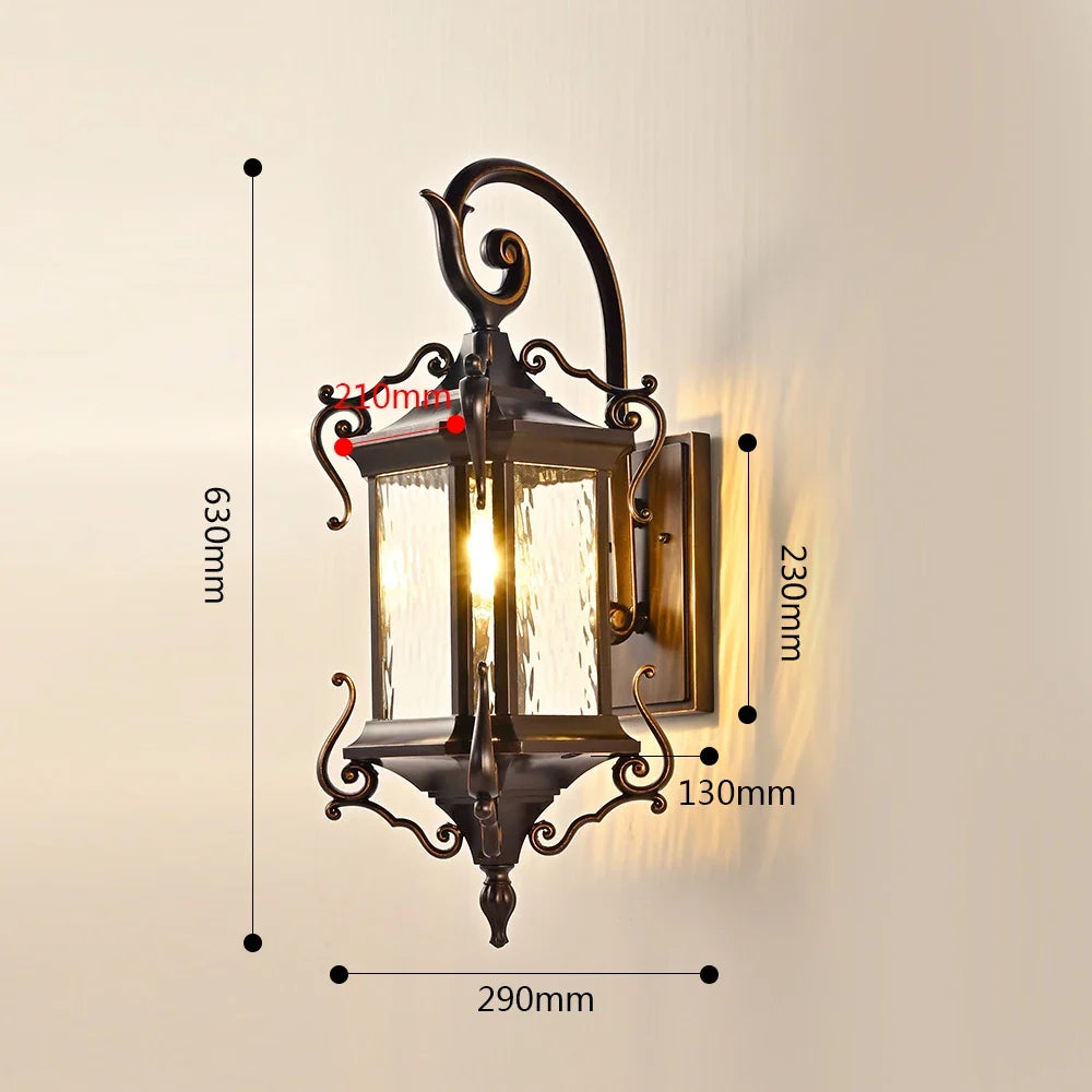 Outdoor retro wall sconce for garden lighting and patio - 630 mm / Cold light 20 W