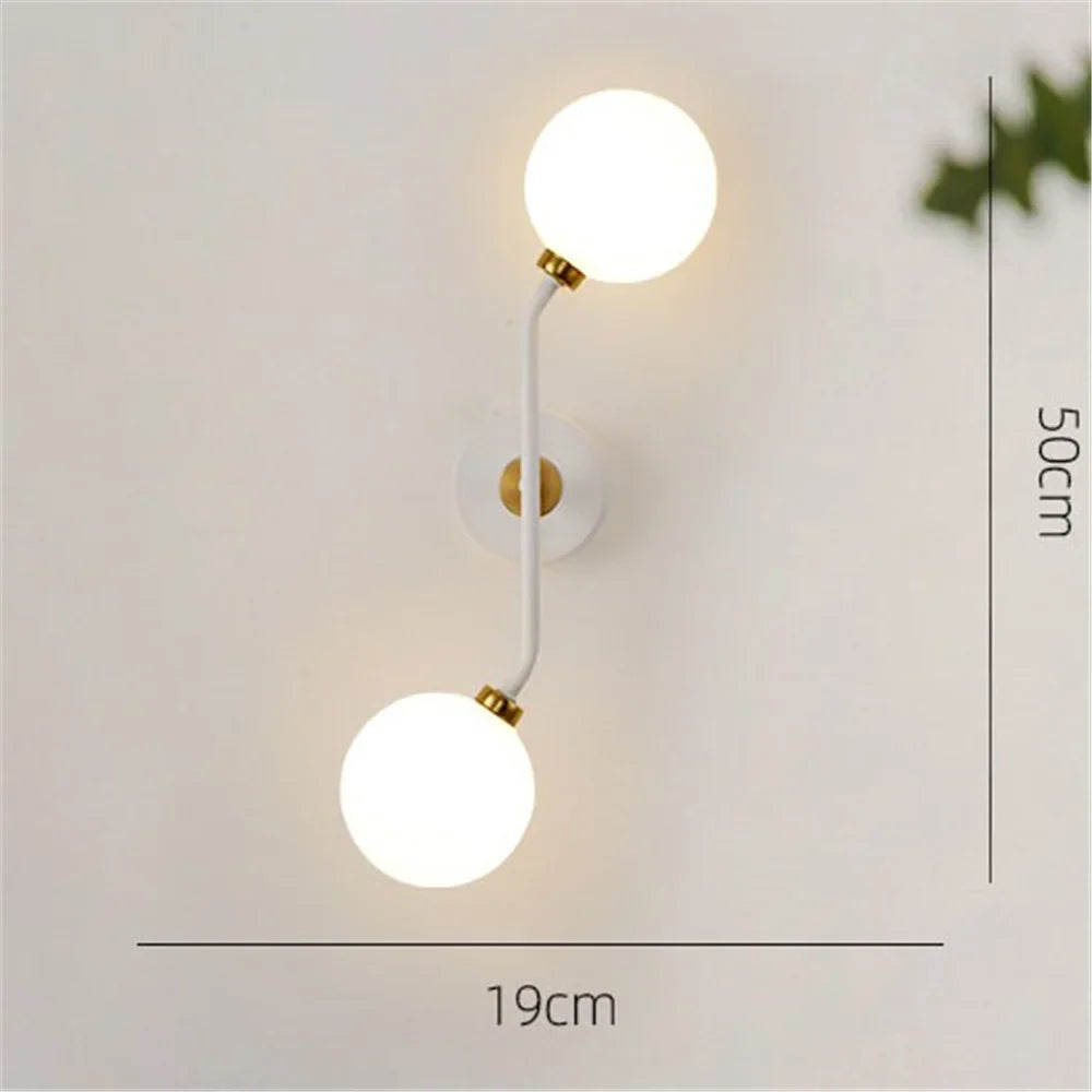 Wall sconce in metal and glass modern Nordic style - B2