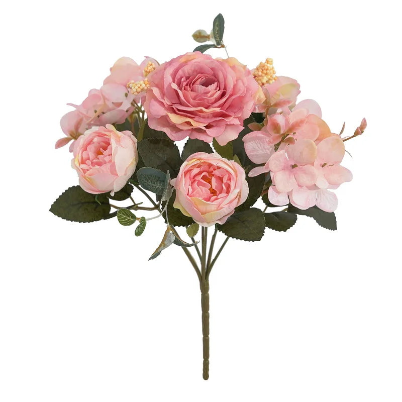 Bouquet of vintage peonies and hortensias for wedding decoration - Pink
