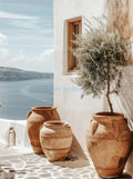 Modern Santorini Greece Landscape Poster, Design 2 - 60X90cm Unframed / 2