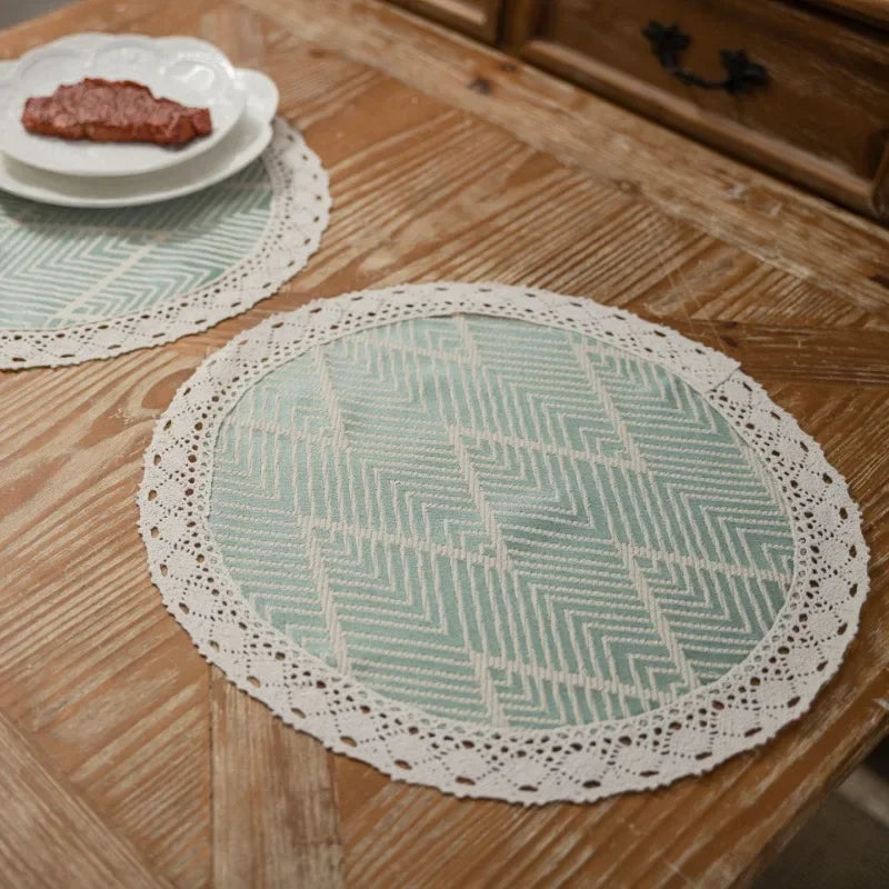 Geometrical jacquard table runner beige bohemian pom-poms - view 5