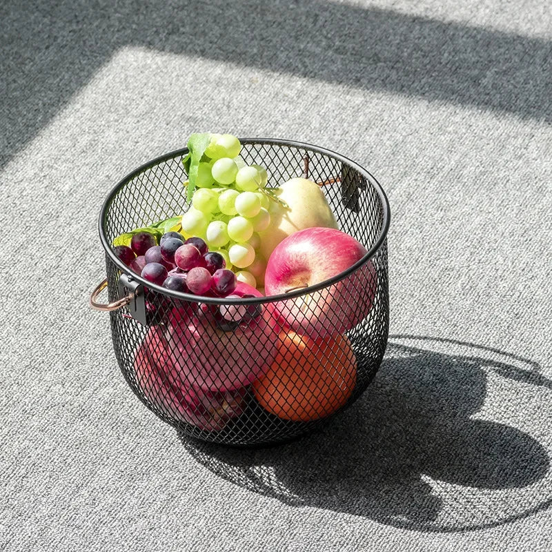 Metal storage basket for artisanal organization and various items - view 2