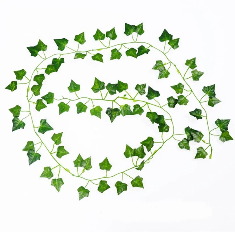 Artificial Christmas garland for interior and exterior decoration - 12 pieces / Virginia Creeper Leaf
