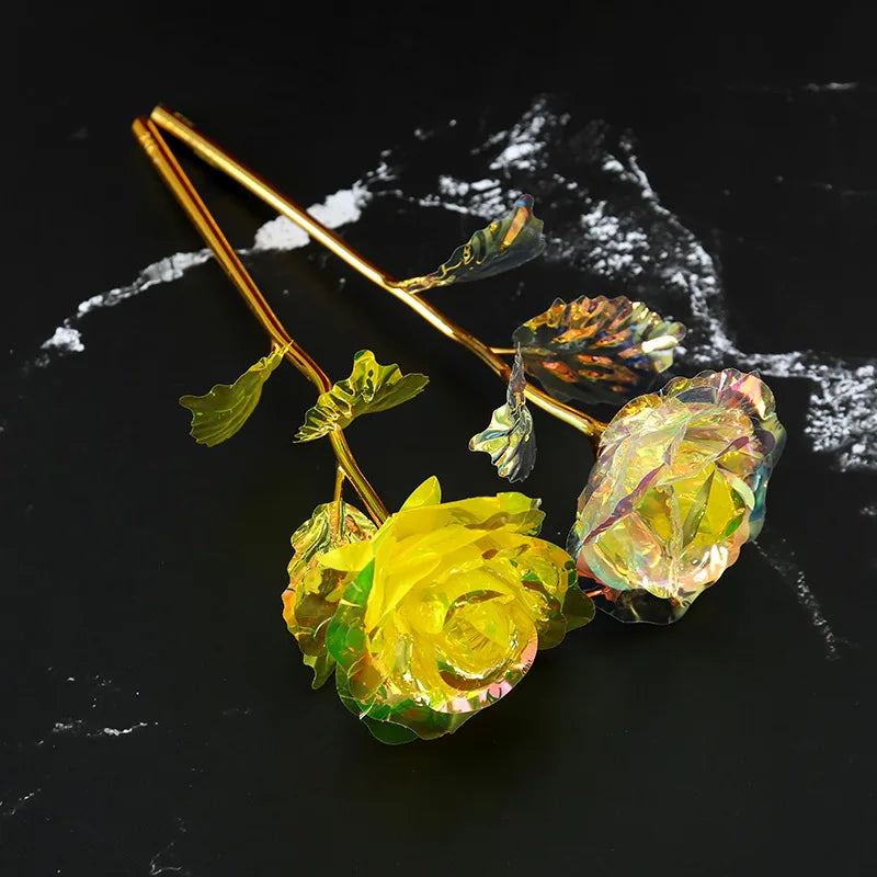 Rose flower in handmade leaf for the saint-valentin