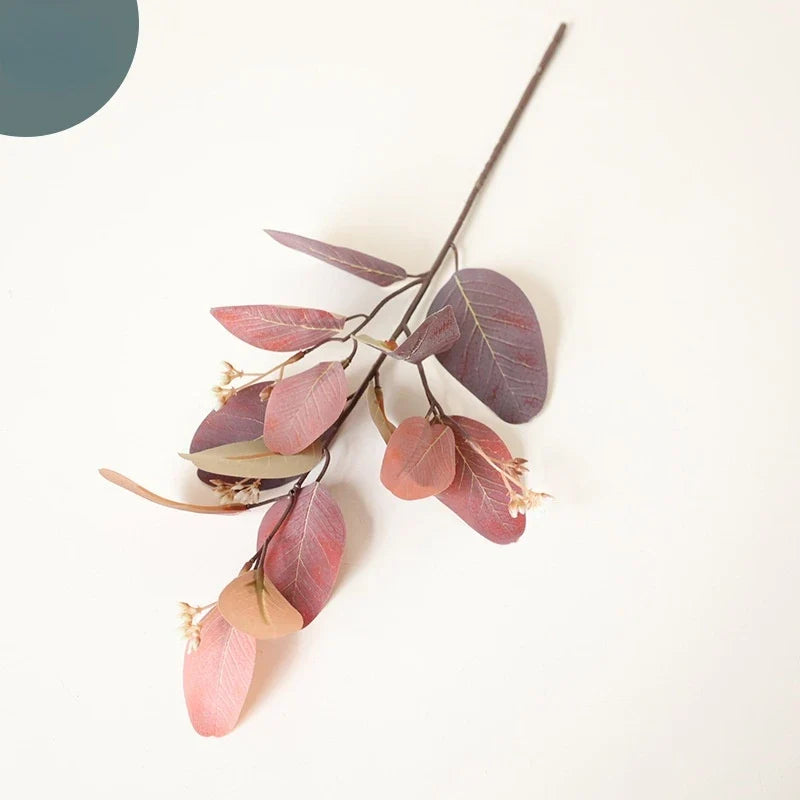 Branch of eucalyptus artificial decoration garden balcony simulated plant - Autumn Coffee