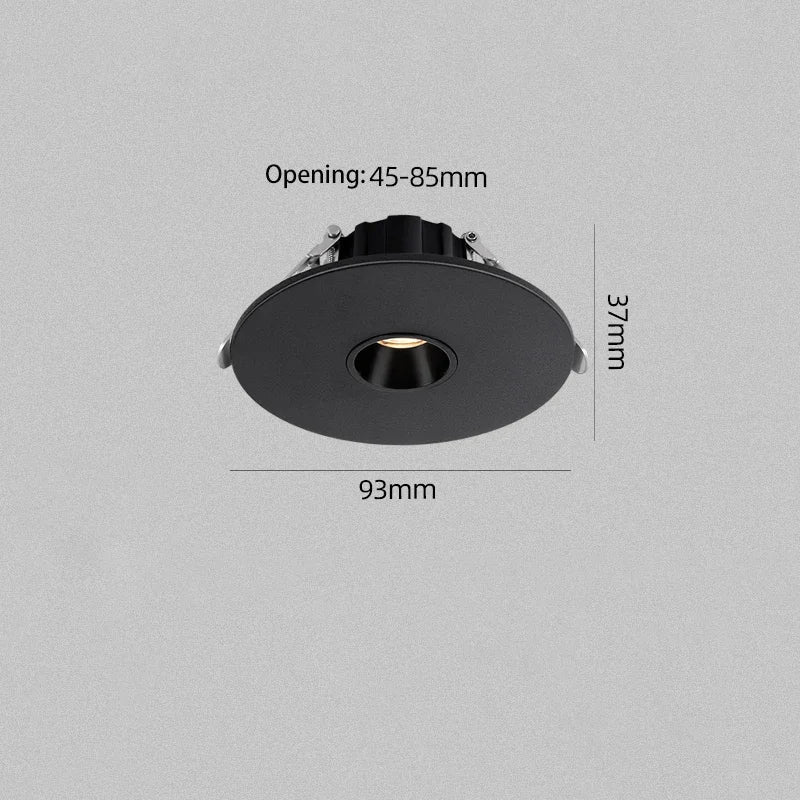 Ultra fine led spot for recessed round ambiance lighting - Black 3W / 8 degrees / 4000K