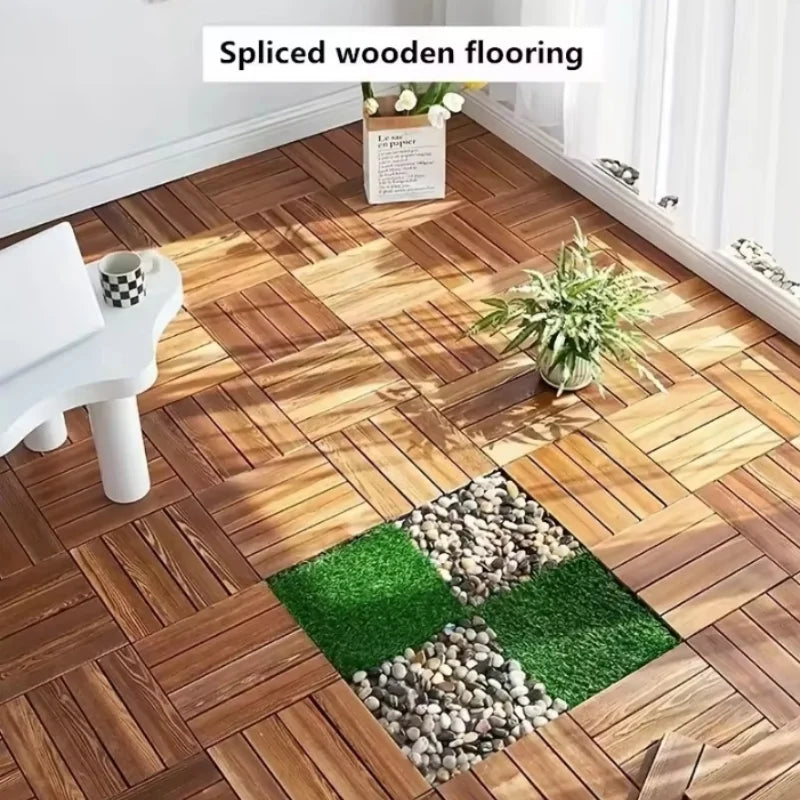 Wood-Look Interlocking Deck Tiles Slip-Resistant Waterproof - view 5