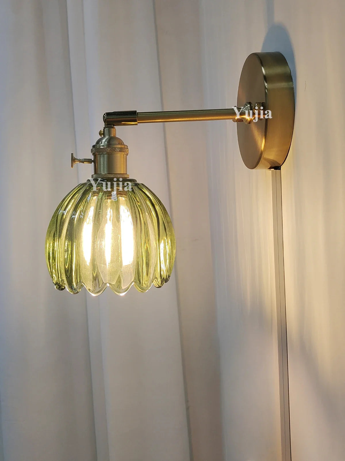 Japanese retro floral glass wall sconce modern and chic design - view 6