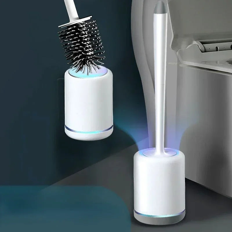Silicone suspended toilet brush with long handle and fast support - view 2