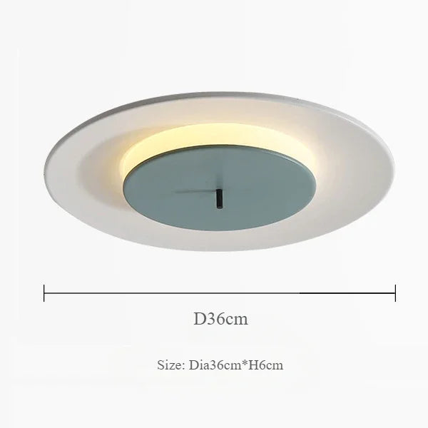 Modern minimalist ceiling lamp in acrylic iron with coloured led light - Sand Green-D36cm / Cool Light 6000K