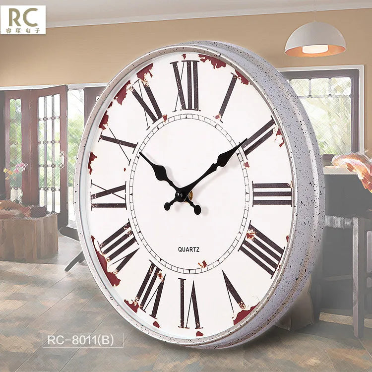 Silent shabbaby chic retro wall clock for interior decoration - view 2