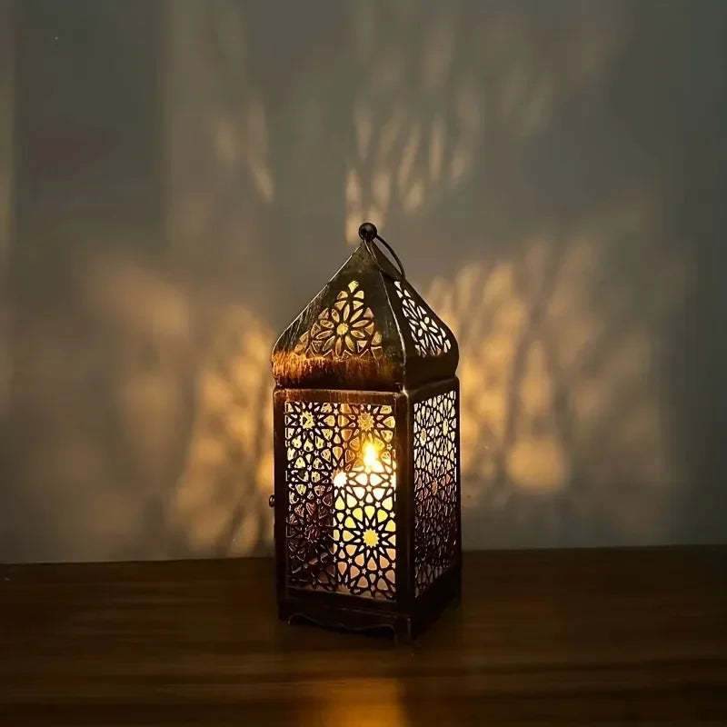 1pc Middle East Arab vintage metal Wind lights lantern candle holder table top home decor accessories, no candle - view 4