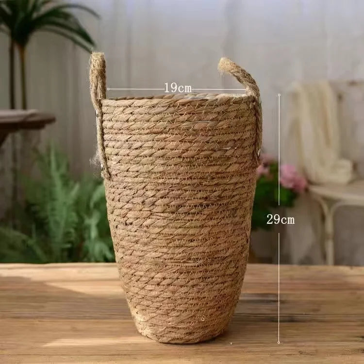 Large wicker basket for garden storage and decoration - Size S 19x29cm / G