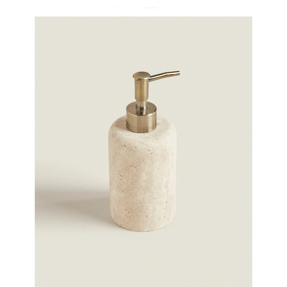 D8x18CM H Natural Yellow Travertine Marble Stone Refillable Bathroom Liquid Dispenser, Lotions Soap Container - view 3