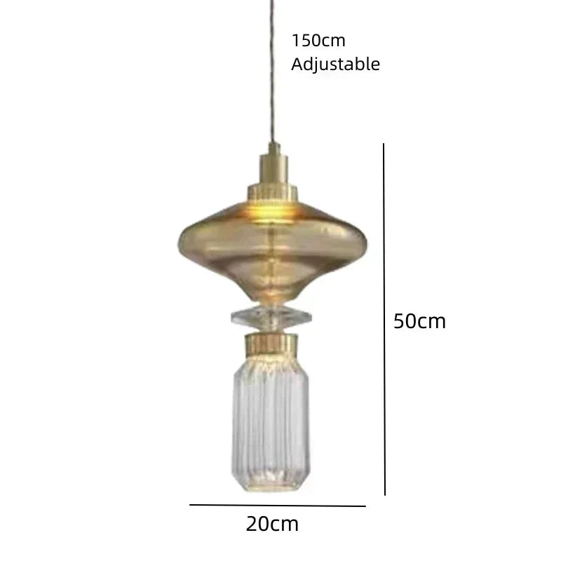 Modern crystal chandelier with led lighting for interior decoration - A-50x20cm-A / Warm Light