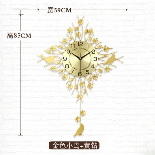 European unique metal clock with pendulum design - Style7 59X85CM