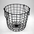 Woven iron mesh basket for modern storage - Black / 25.00X25.00X22.00CM
