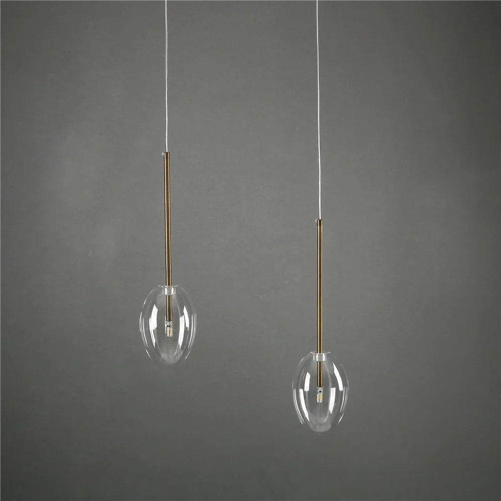 Transparent glass pendant light in the shape of decorative water drop - view 5