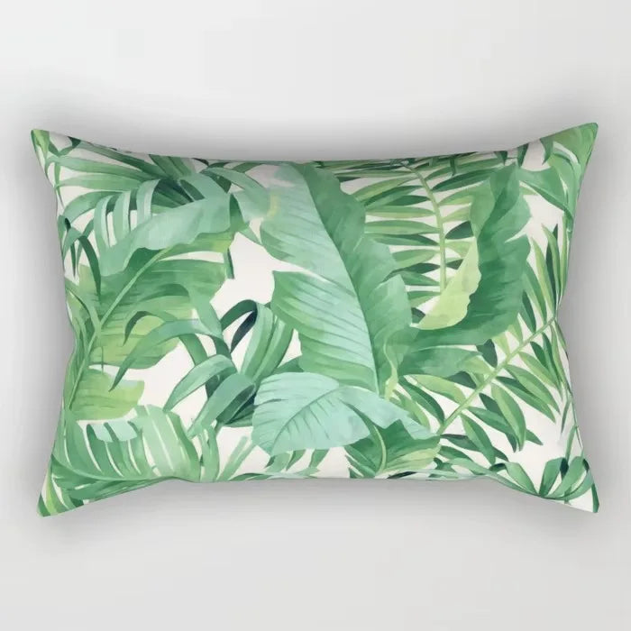 Eclectic Tropical Flowers Throw Pillow Cover, 30x50 cm