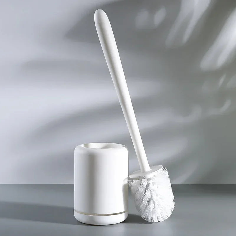 Wall toilet brush with practical storage holder - Brosse PP blanche