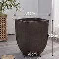 Square clay flower pot for outdoor garden with breathable plants - L