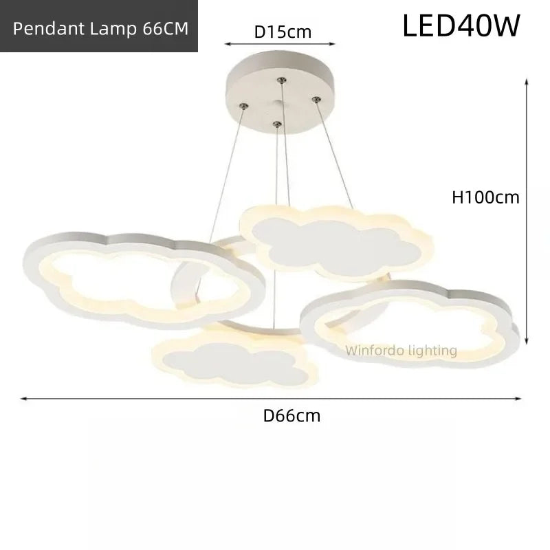 Chandelier modern creative led for children's room and indoor living room - Pendant Lamp 66CM / 3 Color Temperature