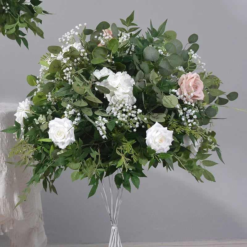 Artificial flower ball arrangement white rose wines wedding decoration - Flower Ball B / 70cm