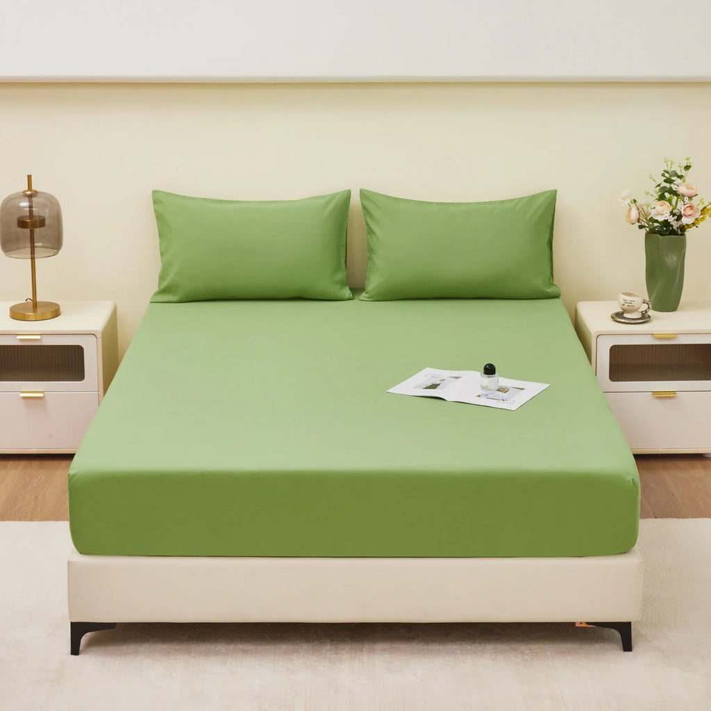Safe Waterproof Mattress Protector, Soft Comfortable Breathable Solid Color Bedding Mattress Cover Fitted, Machine Washable - Light green / 140x200x30cm