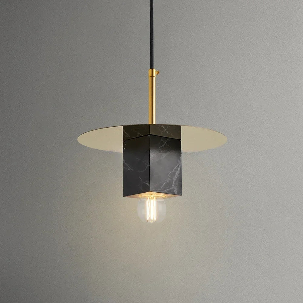 Nordic marble chandelier design minimalist creative for modern decoration - Black