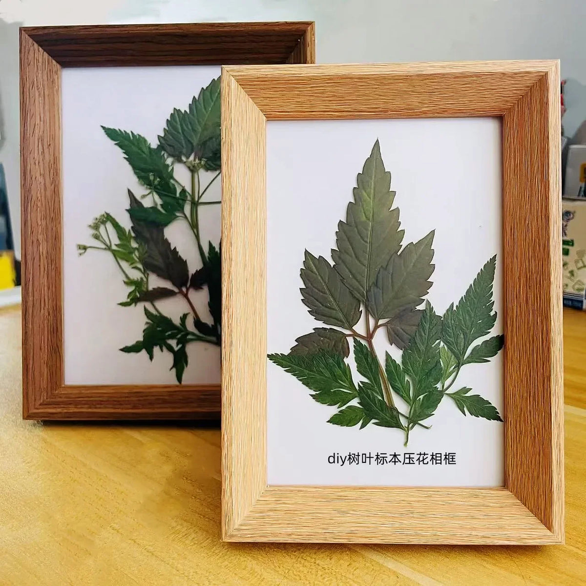 Wooden picture frame with hand-made decorative sheet - view 2
