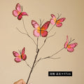 Artificial butterfly flower branch for creative decoration and wedding - Red Pink