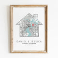 Custom City Map Canvas Valentine's Gift for Him, Style 10 - G1093-Style10 / 40x60cm Unframed