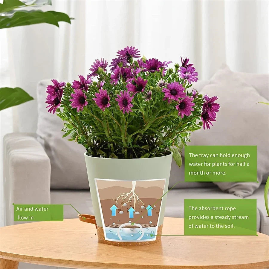 5-Pack 5-Inch Self-Watering Planters with Drainage Holes - view 5