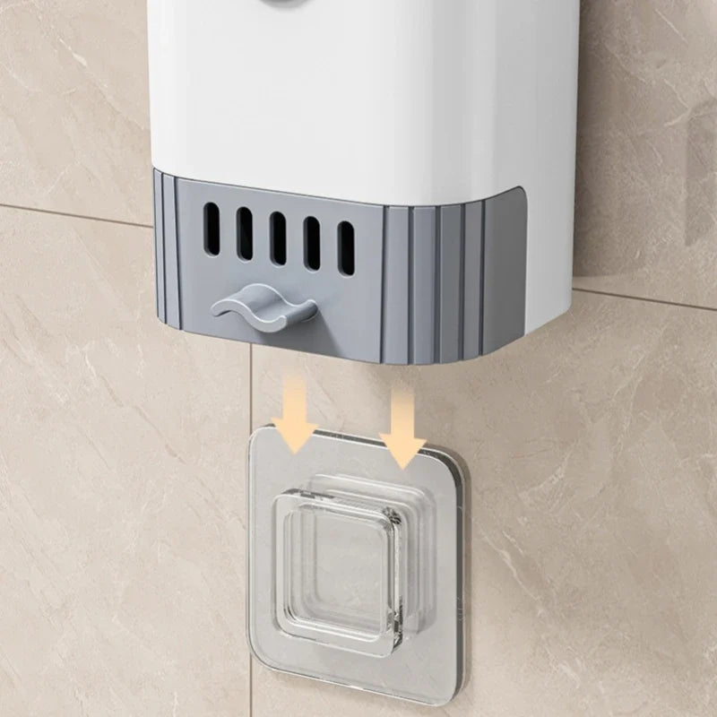 Toilet brush set with flexible wall support - view 5