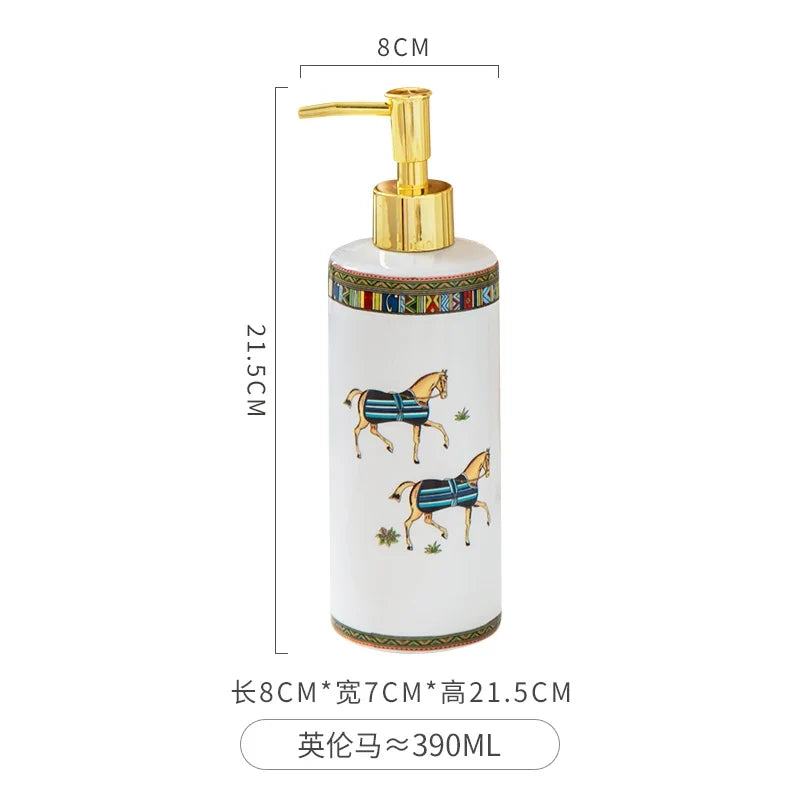 WHYOU-Cermic Liquid Soap Dispensers, Lotion Bottle, Emulsion, Latex Hand Wish Bottles, Light Luxury Bathroom Accessories Set - Q