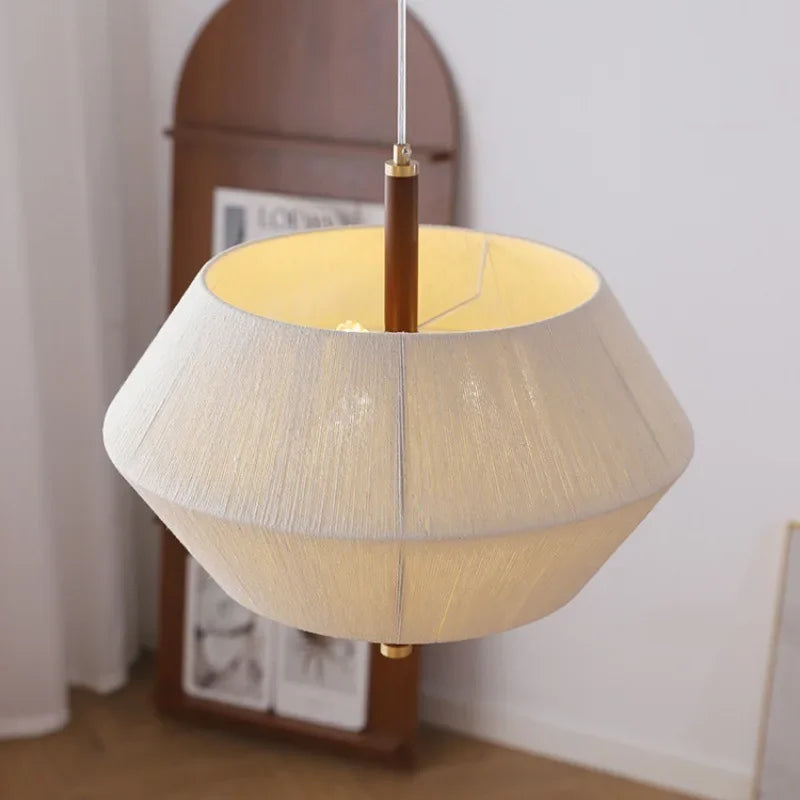 Decorative pendant light in Japanese style fabric elegant led lighting - view 4