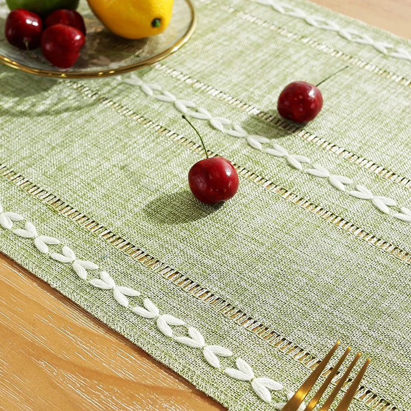 Bohemian table runner braided fringes firm style - view 4