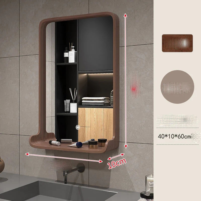 Nordic solid wood mirror for hanging bathroom - Color 2